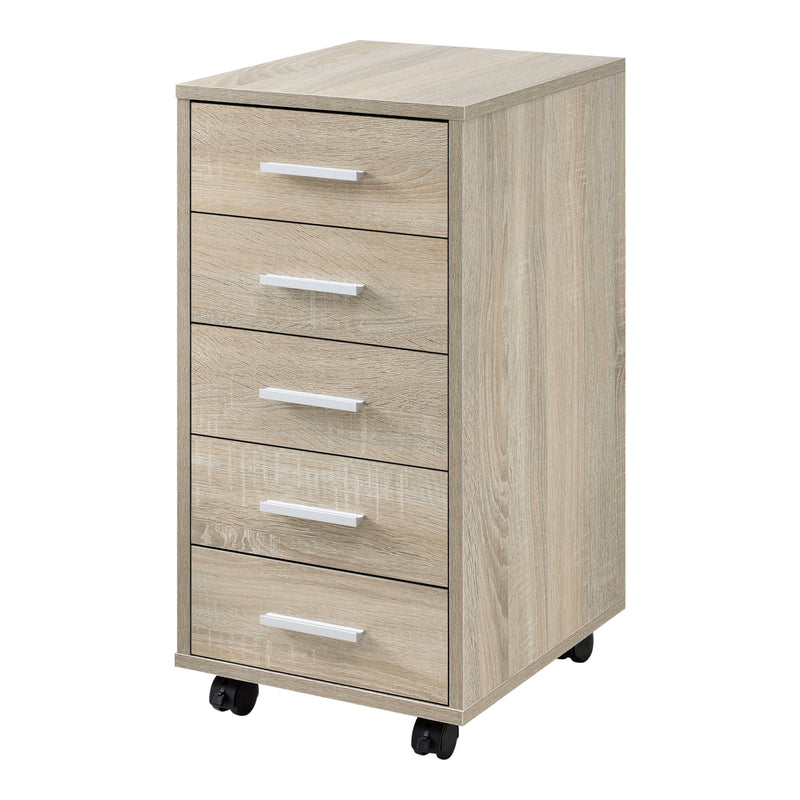 Szkic wymiarowy Mobilny kontenerek Stockholm 63x33x38 cm z 5 szufladami w różnych kolorach. kolory en.casa