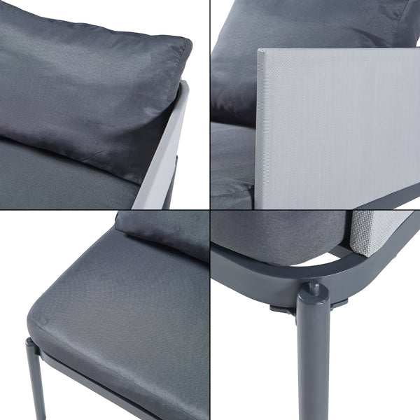 Accettura zestaw mebli ogrodowych 3-częściowy aluminium szary [casa.pro]