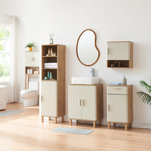 Szafka pod umywalkę Ferrersp 80x60x35 cm dąb optyka/piaskowy [en.casa]