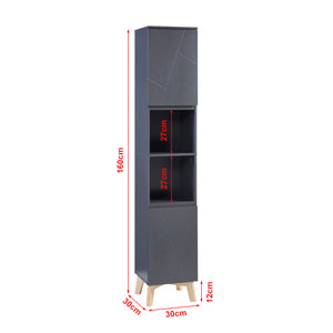 Zestaw mebli łazienkowych 5-częściowy Overath szary [en.casa]