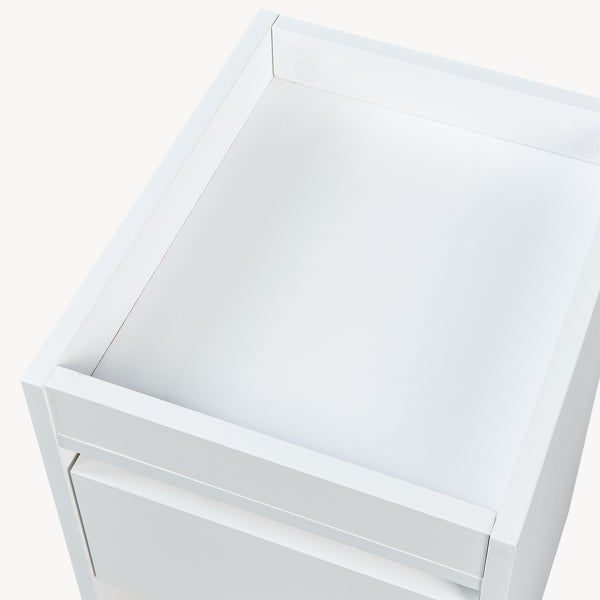 Stolik nocny Lure 55x30x35 cm biały/dąb [en.casa]