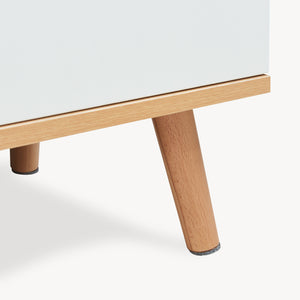 Szafka RTV Bordkak 140x30x45 cm dąb optyczny/biały [en.casa]