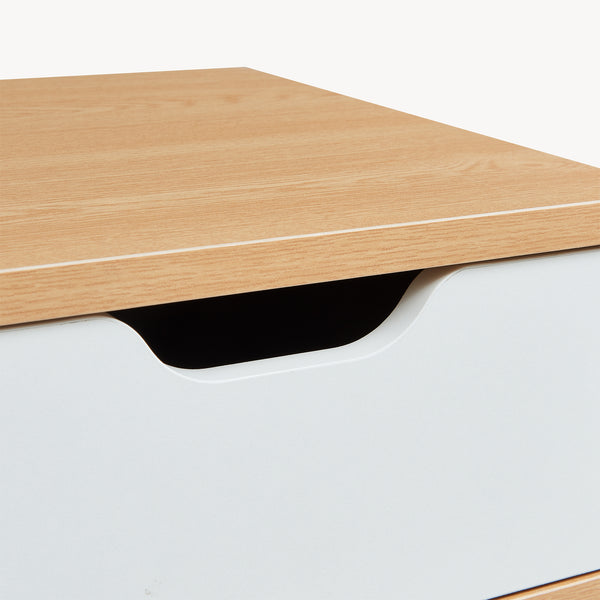 Stolik nocny Bordkak 55x48x30 cm dąb optyka/biały [en.casa]