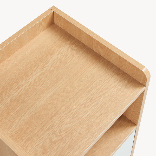 Stolik nocny Bordkak 45x36x34 cm dąb optyczny/biały [en.casa]