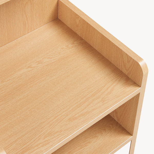 Stolik nocny Bordkak z półką 75x35x30 cm dąb optyczny/biały [en.casa]