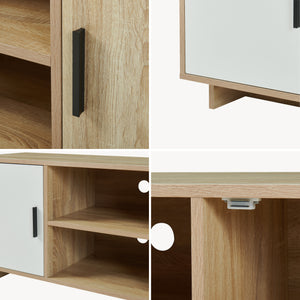 Szafka RTV Kenta 120x39x52 cm Sonoma-dąb/ biały [en.casa]