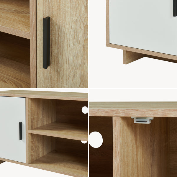 Szafka RTV Kenta 120x39x52 cm Sonoma-dąb/ biały [en.casa]