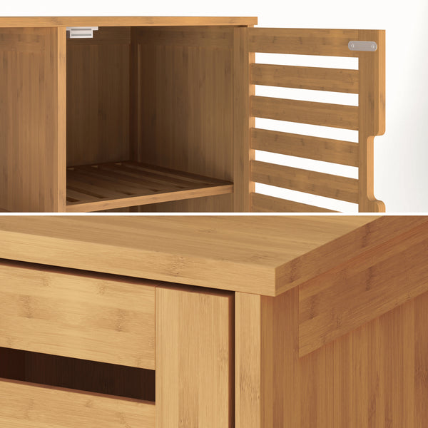 Szafka boczna Hakseri 2-częściowa 87x99x33 cm bambus naturalny [en.casa]