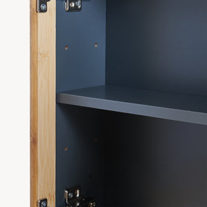 Szafka z lustrem Svanes 58x56x13 cm Ciemnoszary/Naturalny [en.casa]
