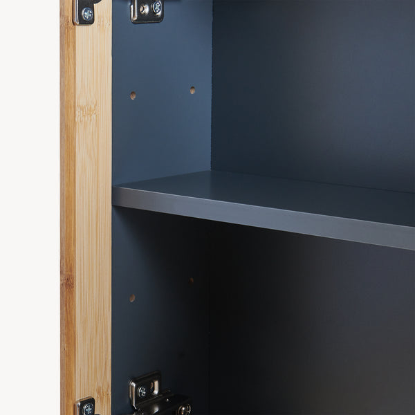 Szafka z lustrem Svanes 58x56x13 cm Ciemnoszary/Naturalny [en.casa]