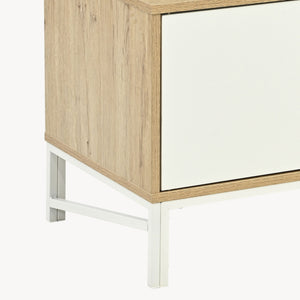 Szafka RTV Kerrköndam 120x40x46 cm dąb dekor/biały [en.casa]