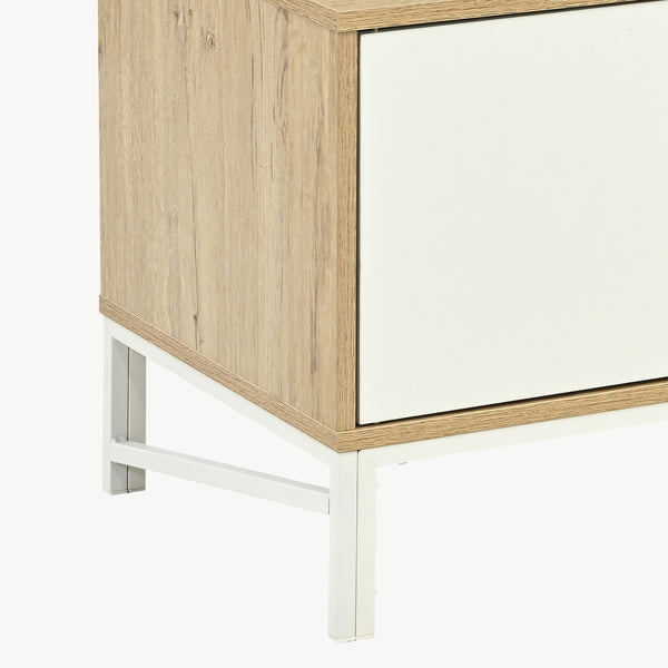 Szafka RTV Kerrköndam 120x40x46 cm dąb dekor/biały [en.casa]