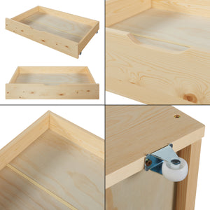 Sonkajärvi podwójne łóżko dziecięce z materacem 90x200cm natura [en.casa]