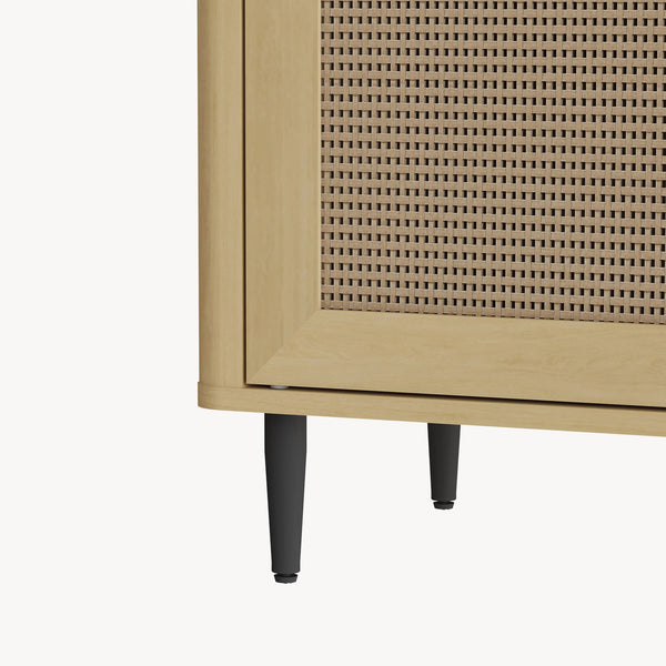 Sideboard Lukhomso 83x80x40 cm optyka dąb/optyka rattanu [en.casa]