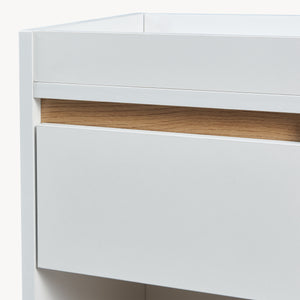 Stolik nocny Lure 55x30x35 cm biały/dąb [en.casa]