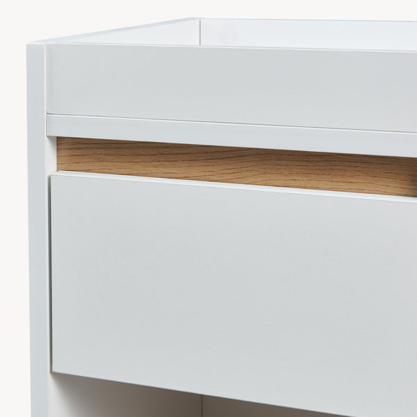 Stolik nocny Lure 55x30x35 cm biały/dąb [en.casa]