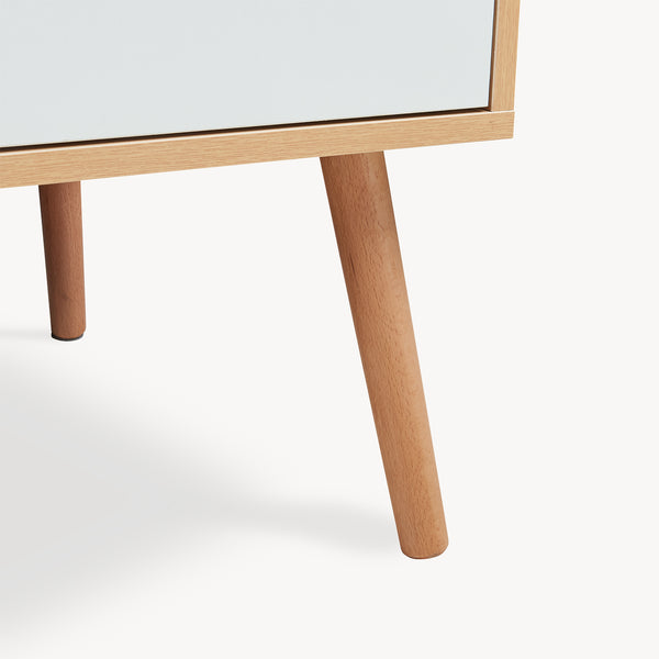 Stolik kawowy Bordkak z szufladą 100x48x45 cm dąb optyka/biały [en.casa]