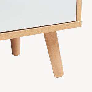 Stolik nocny Bordkak 55x48x30 cm dąb optyka/biały [en.casa]