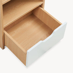 Stolik nocny Bordkak 45x36x34 cm dąb optyczny/biały [en.casa]