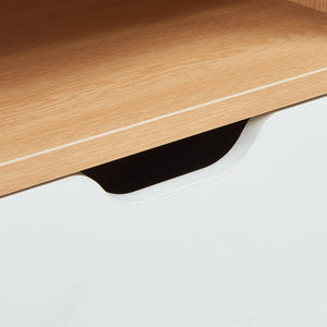 Stolik nocny Bordkak z półką 75x35x30 cm dąb optyczny/biały [en.casa]