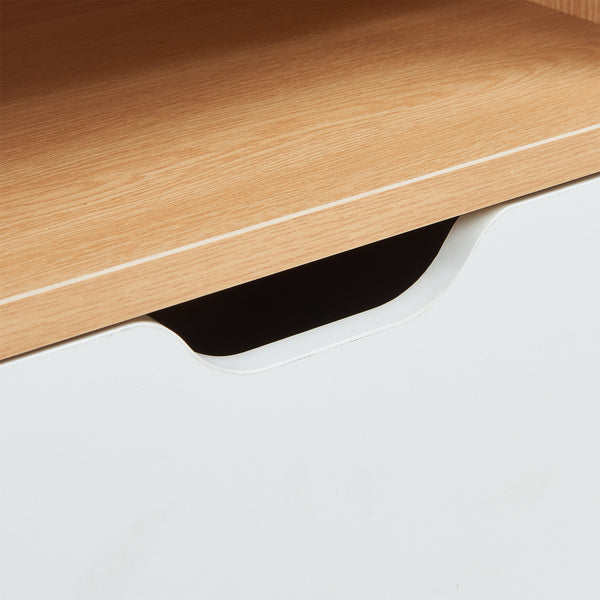 Stolik nocny Bordkak z półką 75x35x30 cm dąb optyczny/biały [en.casa]