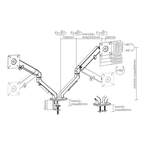 Uchwyt na 2 monitory Selbu do 32 cali [pro.tec]