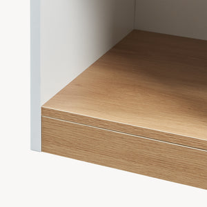 Stolik nocny Lure 55x30x35 cm biały/dąb [en.casa]