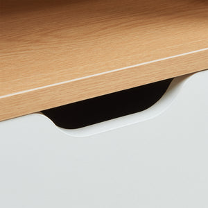 Stolik nocny Bordkak 45x36x34 cm dąb optyczny/biały [en.casa]