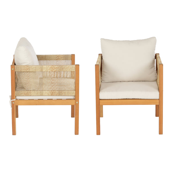 Zestaw mebli ogrodowych Cannole 4 szt. drewno akacjowe kolory drewna [casa.pro]