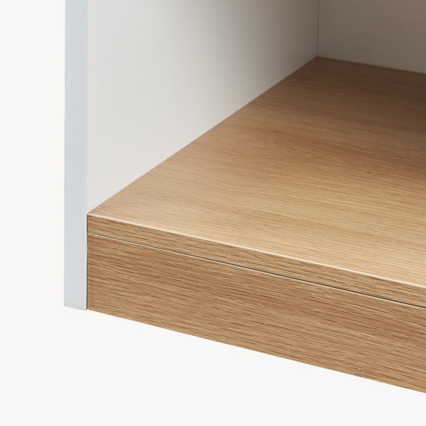 Stolik nocny Kuorshare 55x42x37 cm biały/dąb [en.casa]