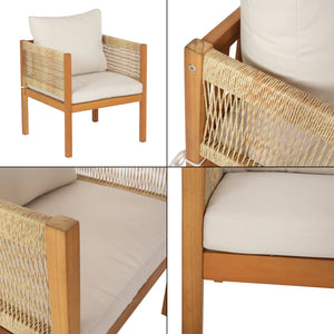 Zestaw mebli ogrodowych Cannole 4 szt. drewno akacjowe kolory drewna [casa.pro]