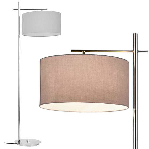 [lux.pro]® Lampa stojąca - London 1 x E 27 - 60W - szara/chrom