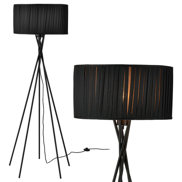 Lampa podłogowa Black Mikado 1x E27 48x155 cm Czarny lux.pro