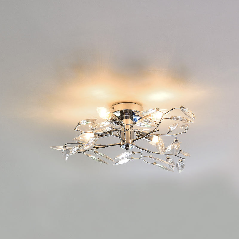 Szkic wymiarowy [lux.pro]® Stylowa lampa sufitowa - Kira - chromowana / srebrna