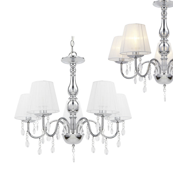 Żyrandol Isabell 5 świateł chrom lux.pro