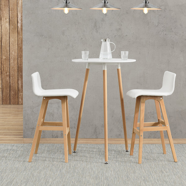 [en.casa]® Wysoki stolik MDF biały Ø70 cm