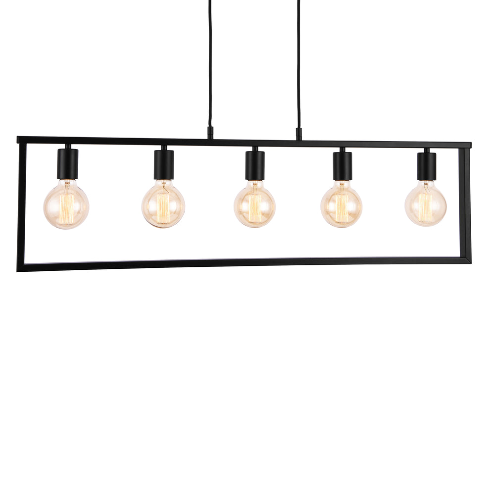 Lampa wisząca metalowa czarna sufitowa 5-płomienna [lux.pro]