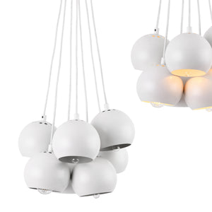 [lux.pro]® Dekoracyjna lampa wisząca biała  metalowa 7 kloszy