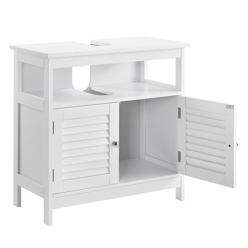Szkic wymiarowy [en.casa]® Rustykalna szafka pod umywalkę 60x60x30 cm biała z półką i drzwiczkami