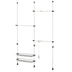 Wieszak teleskopowy Kemi z 3 szynami na ubrania [en.casa]