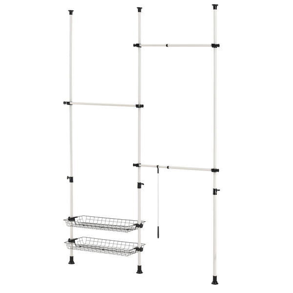 Wieszak teleskopowy Kemi z 3 szynami na ubrania [en.casa]