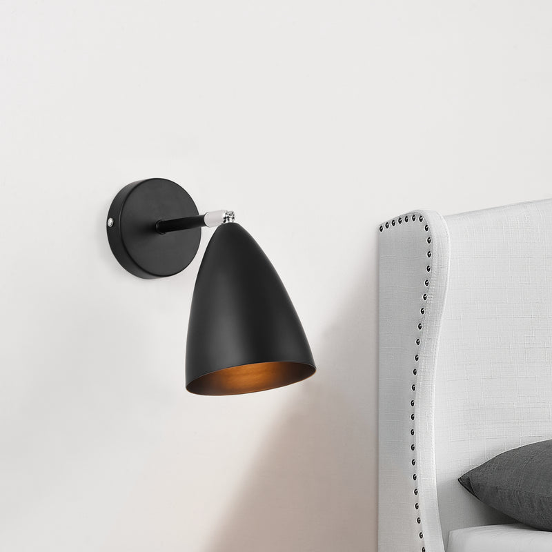 Szkic wymiarowy Lampa ścienna Akranes 1x E14 Ø12x22 cm czarna lux.pro