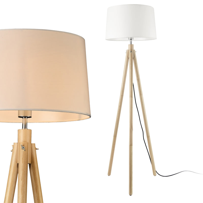 Szkic wymiarowy Lampa podłogowa Tomar 153 cm 1xE27 Max. 60W Biały lux.pro