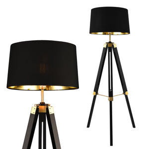 Lampa podłogowa Karlsbad 145 cm czarna w kolorze mosiądzu lux.pro