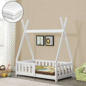 Helsingborg łóżeczko z materacem 70x140 cm białe [en.casa]