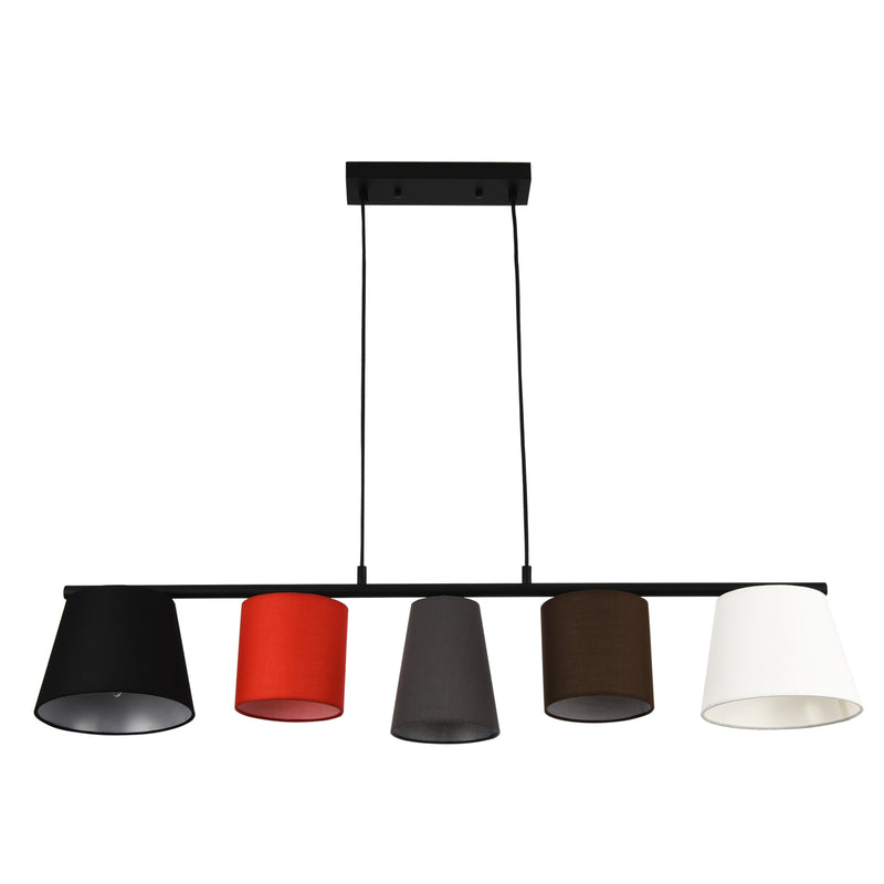 Szkic wymiarowy Lampa wisząca Mysen 5 świateł tkanina czarna lux.pro