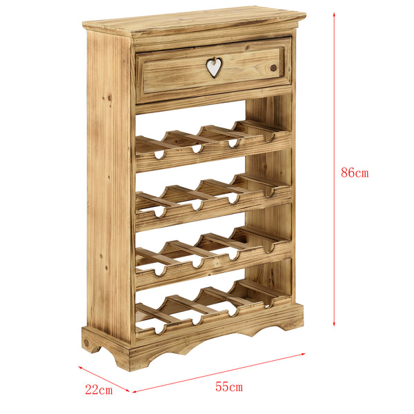 Stojak na wino Mosel 86x55x22 cm na 16 butelek z szufladą en.casa