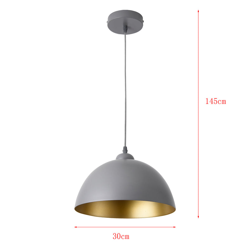 Szkic wymiarowy Zestaw 2 lamp wiszących Toulon metal szaro-złoty lux.pro