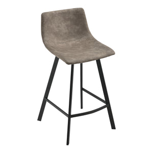 Zestaw 2 stołków barowych Edinburgh z metalowymi nogami imitacja zamszu tapicerowane ciemnoszare en.casa