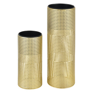 Stojak na kwiaty Lüttich zestaw 2 szt. czarno-złoty en.casa